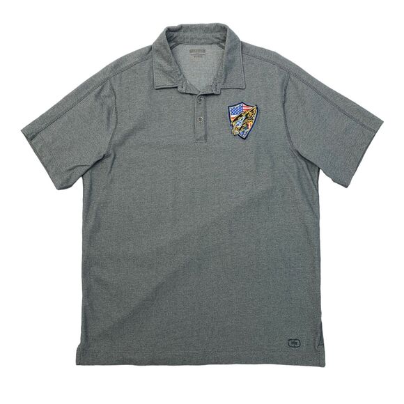 Ogio Polo Shirt Mens M Medium Graphite Gray Cotton Blend USA Eagle Logo Patch - Picture 1 of 11